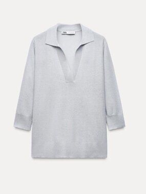 ZARA SEQUIN KNIT POLO